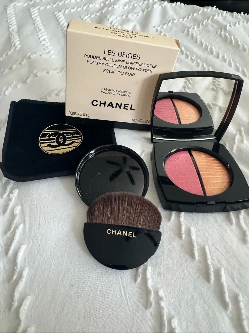 NEW CHANEL Les Beiges Exclusive Healthy Golden Glow Powder Duo in Eclat du Soir - Picture 6 of 8